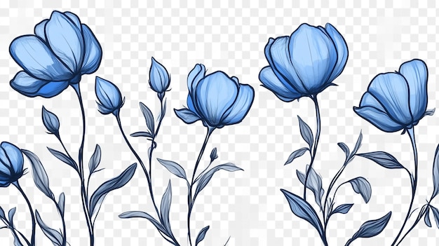 Photo blue flowers on a transparent background