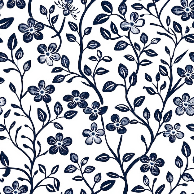 blue flowers on a white background