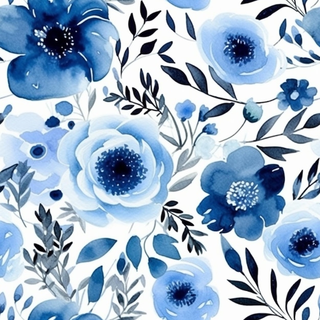 Blue flowers on a white background.