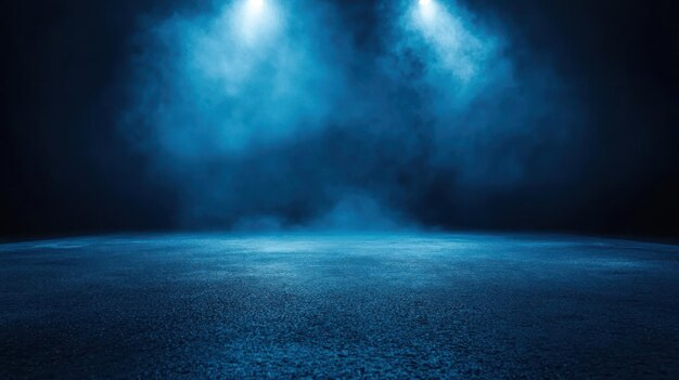 Photo blue foggy stage backdrop