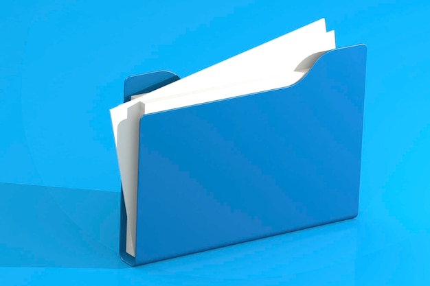 Blue folder for document storage