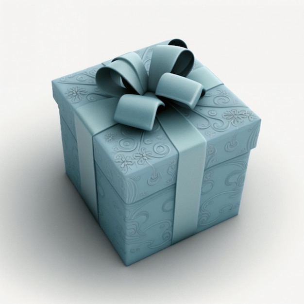 Blue gift box in a white background