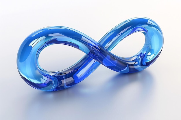 a blue glass infinity symbol