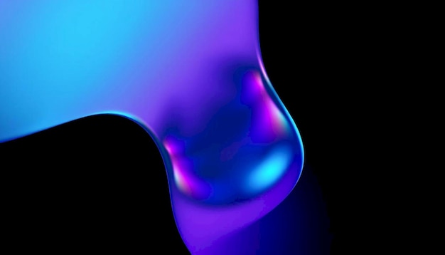 Photo a blue glass object with a blue and purple color of the liquid