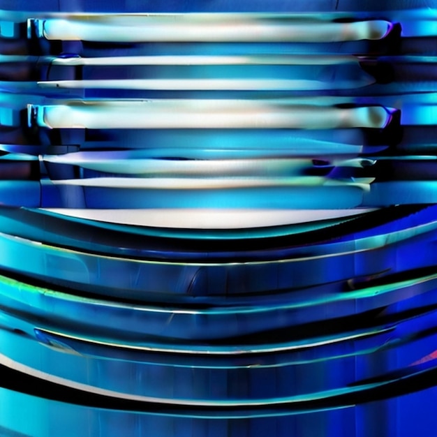 a blue glass vase with a blue background and a few circles