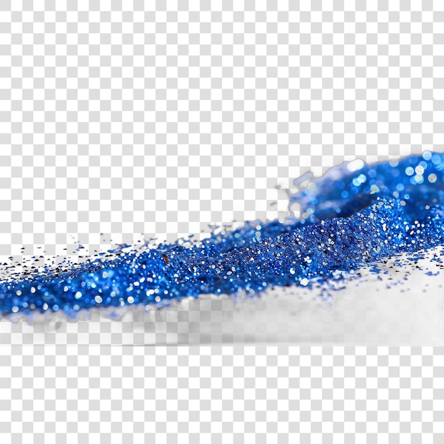 Photo blue glitter splashing on a transparent background