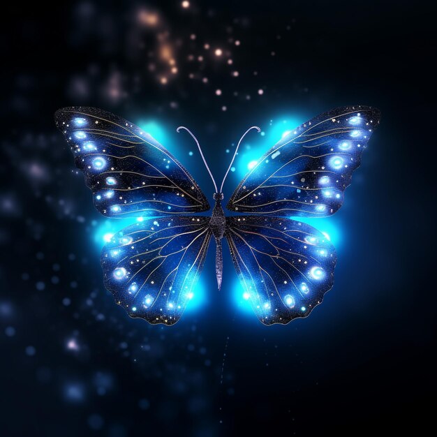 blue glowing butterfly