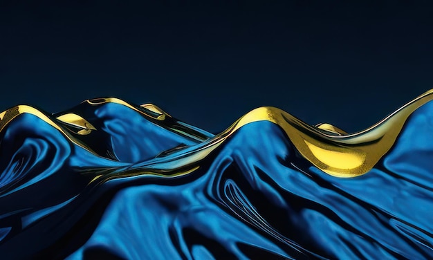 blue and god liquid flow background