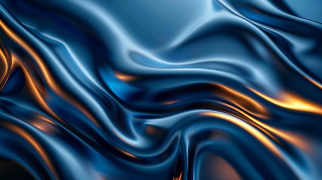 a blue and gold abstract background with a blue and orange colorAbstract blue background and golden