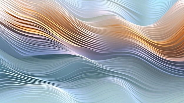 A blue and gold background with a wavy design.