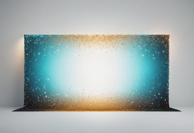 Photo a blue and gold colored abstract painting of a blue and gold background