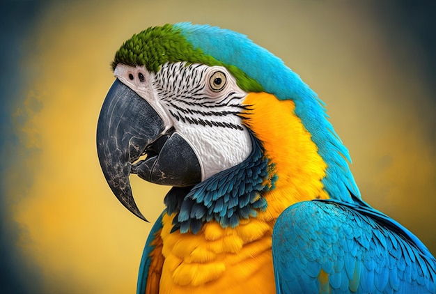 Blue and Gold Macaw portrait for advertising or other uses