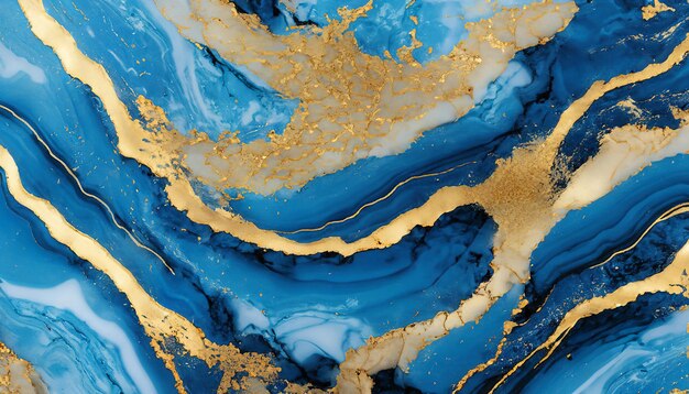 Blue and gold marble texture marble background high resolution marble