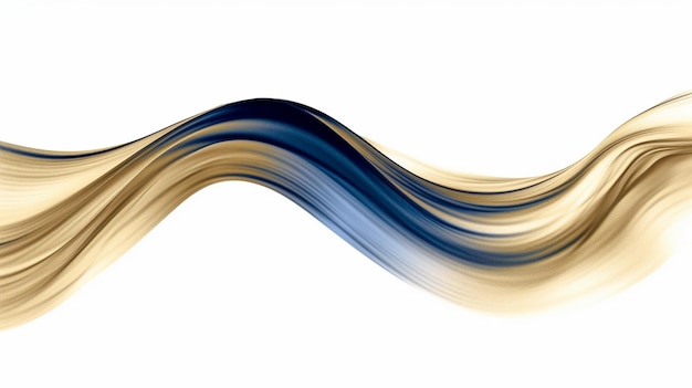 A blue and gold wave in a white background