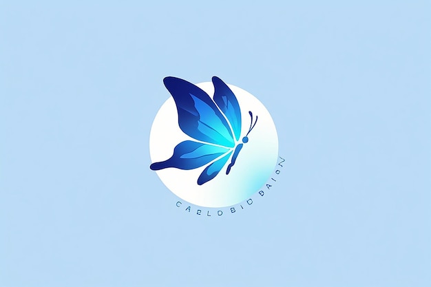 Photo blue gradient butterfly logo inspiration