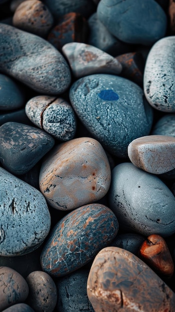 a blue and gray rock with a blue star on it