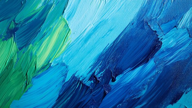 Photo blue and green abstract brush strokes painting color palette wizardry