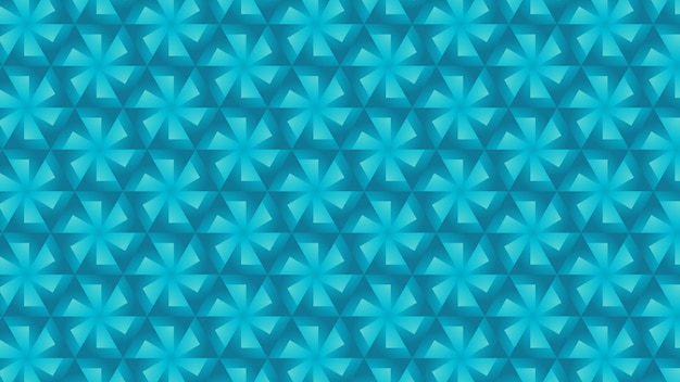 a blue and green abstract pattern with geometric shapes on a blue background.