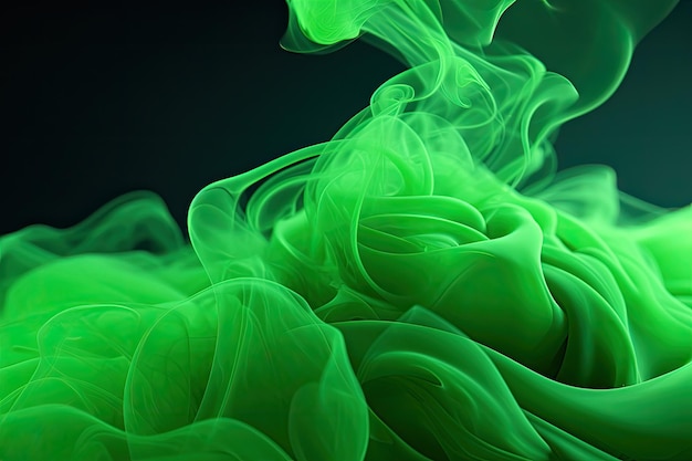 Blue and green acrylic paint is used to create a flowing abstract backdrop Underwater lactic smoke