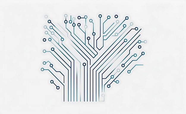 Photo a blue and green circuit board with a design of a circuit board