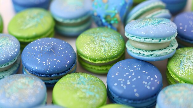 Photo a blue and green cookie with the letters  t  on the top