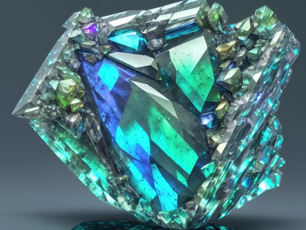 A blue and green diamond is shown with the word diamond on the bottom.