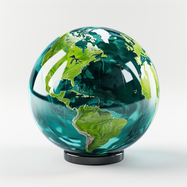 Blue and green earth globe in realistic design