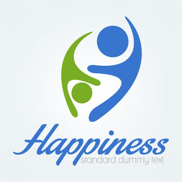 a blue and green logo for happy happiness with a blue and green logo