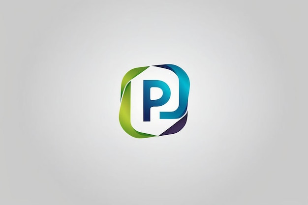 Photo a blue and green logo with a green circle with a blue p in the middle