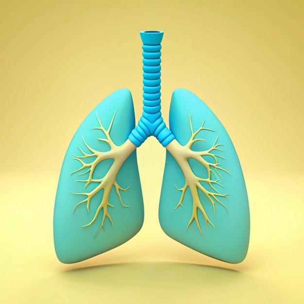 Photo a blue and green medical lungs with the word lungs on it