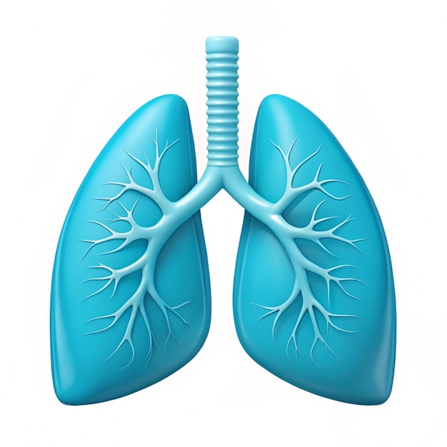 Photo a blue and green medical lungs with the word lungs on it