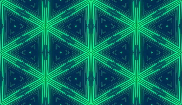 Blue And Green Neon Geometric Motion Seamless Background Pattern