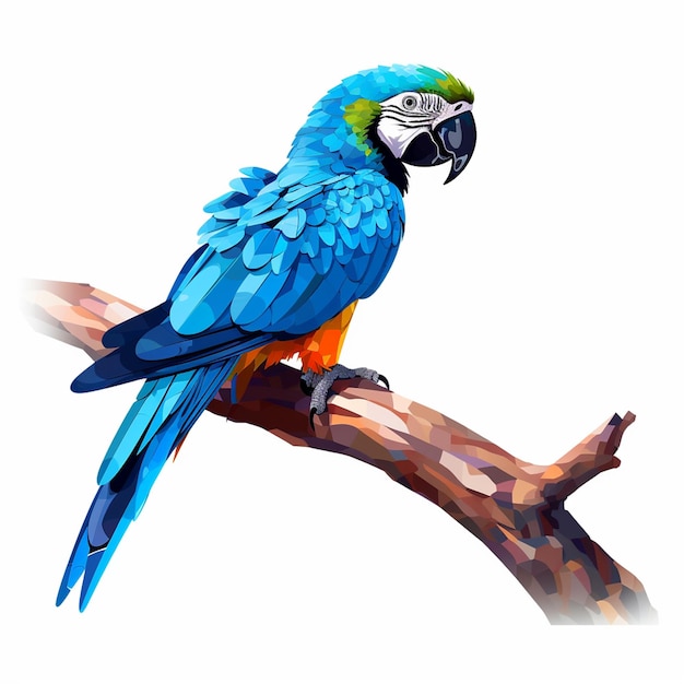 A blue and green parrot with a white eye and a black eye.