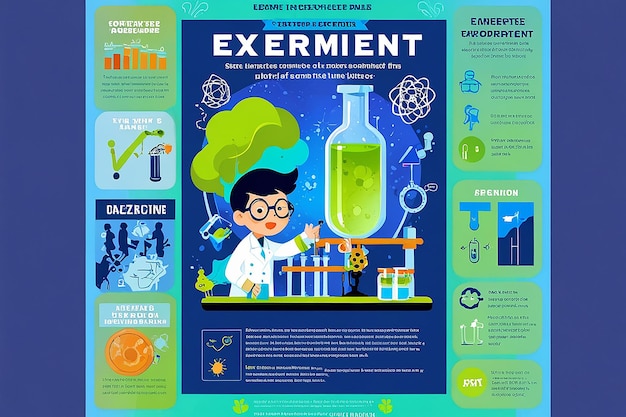 Photo a blue and green poster for a science experiment