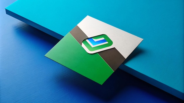 a blue and green square with a logo that says  eco