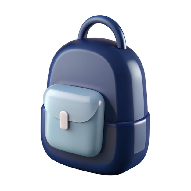 a blue and grey backpack with a strap that says quot travel quot