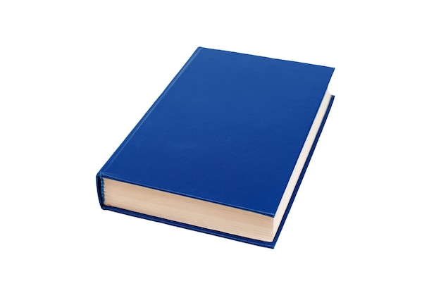 Blue hardcover book isolated on white background