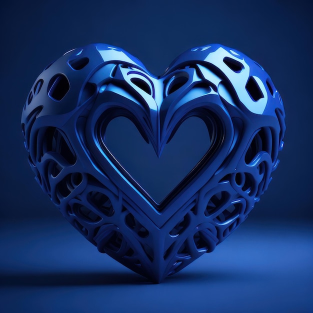 A blue heart with the word love on it