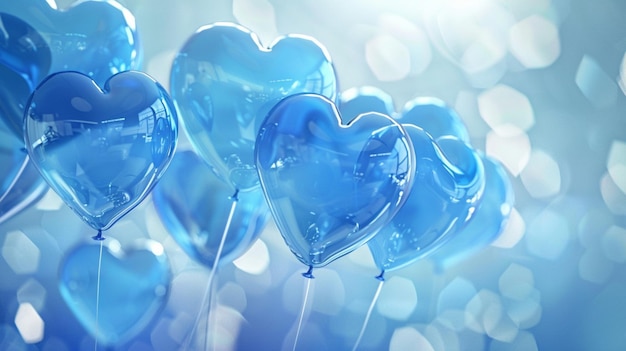 blue hearts in the shape of a heart