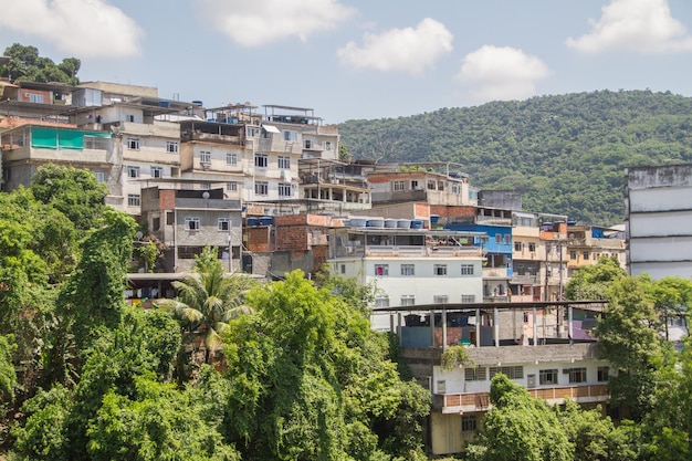 Blue hill favela in the flamengo district in Rio de Janeiro Brazil