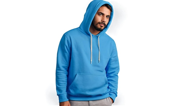 Photo a blue hoodie for men