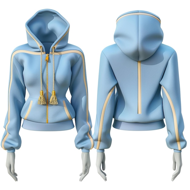 Photo a blue hoodie with a hoodie on it