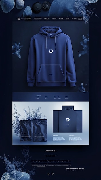 a blue hoodie with a white logo on it