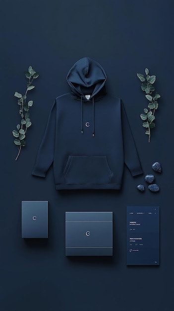 a blue hoodie with a white logo on it