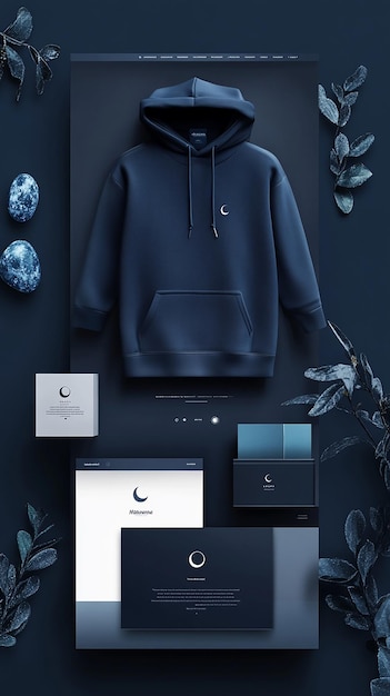 a blue hoodie with a white logo on it