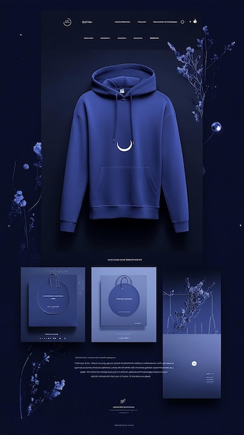 Photo a blue hoodie with a white logo on it