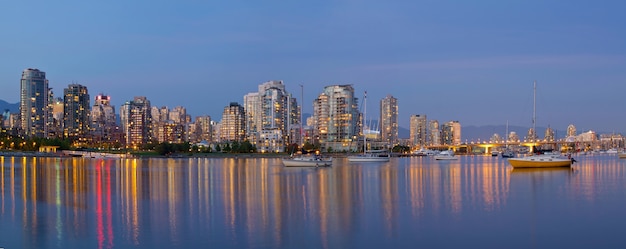 Blue Hour at False Creek Vancouver BC Canada