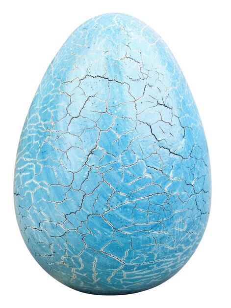 Blue I Symbol Easter Egg Isolated on White Background with Clipping Path