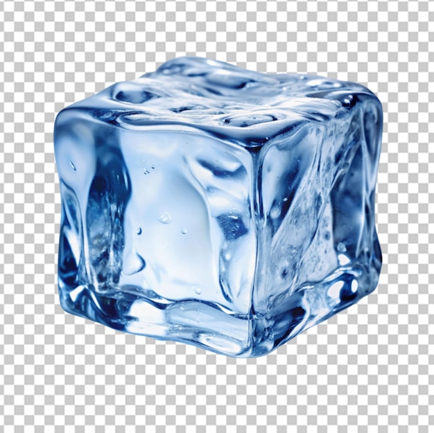 Blue ice cube transparent