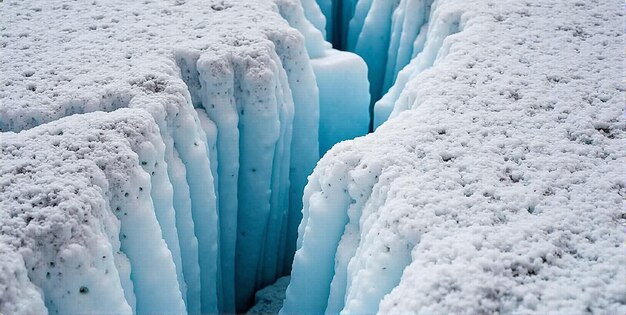 a blue iceberg is melting into the sea ice